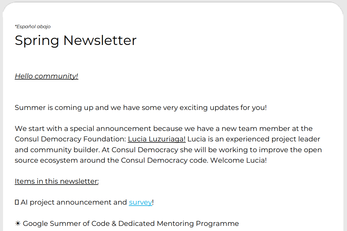 Spring Newsletter 😎